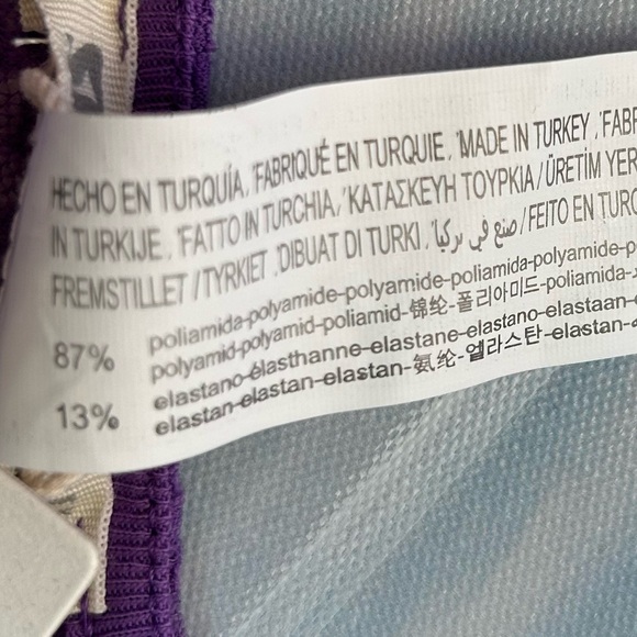 New STR Asymmetrical Fitted Purple Lace Crop Top Semi Sheer Stretchy Feminine - Picture 6 of 7